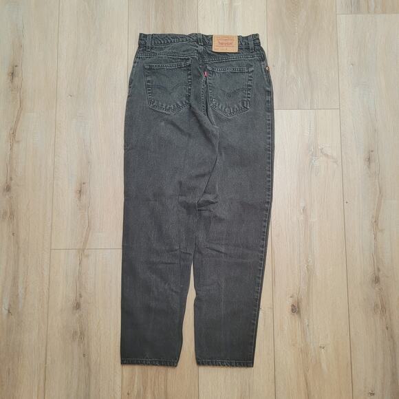 Vintage 90s Levi's 551 Jeans 32 Waist Made in USA Faded Black Mom Jean High Rise - Picture 3 of 7